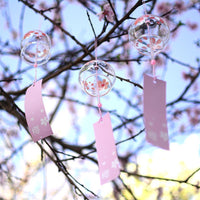Handmade Glass Cherry Blossom Wind Chime Japanese Style Room Decor