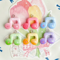 Macaron Musical Note Resin Charms for DIY Jewelry and Keychains