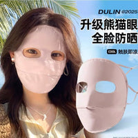 UV Protection Ice Silk Full Face Mask for Women - Panda Eye Design Sun Protection
