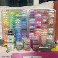 Perler Bead Storage Box with Small Containers and Color Labels for DIY Crafts