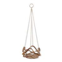 PU Leather Hanging Planter with Rope, Multi-Tiered Plant Pot Holder Net Basket for Indoor Outdoor Plants