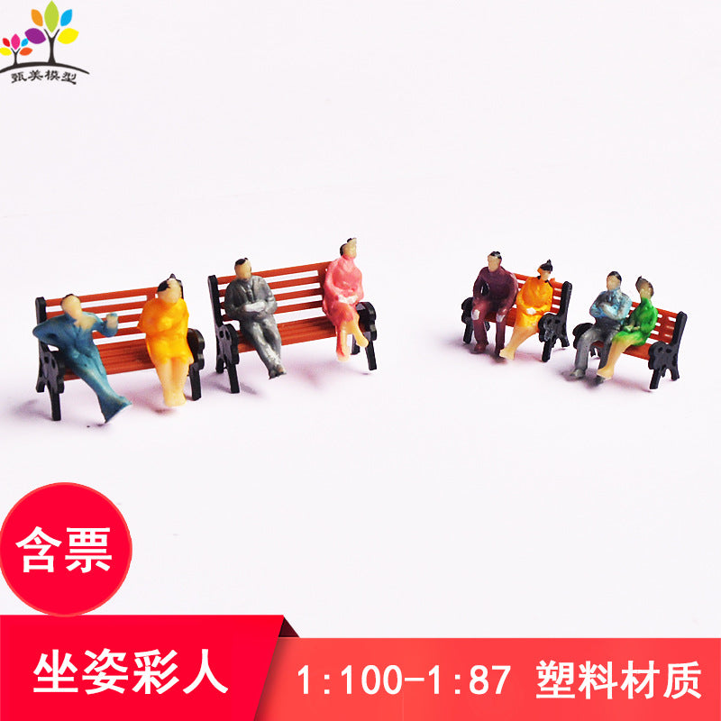 Miniature Seated Figure Models for Architectural Sand Table Scenery 1:87/1:100 Scale