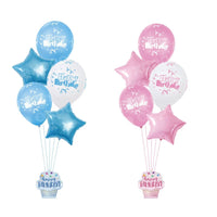 Kids Happy Birthday Balloon Table Centerpiece Column Set for Boys and Girls