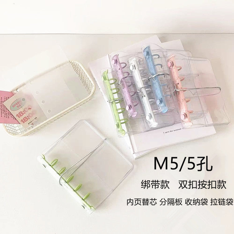 M5 5-Hole PVC Binder with Strap for Journals and Card Storage