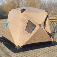 Winter Camping Ice Fishing Tent with Stove Jack, Windproof Portable Insulated Outdoor Shelter