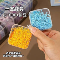 Perler Beads Storage Box with Individual Compartments, Portable Clear Plastic Organizer for DIY Craft Supplies