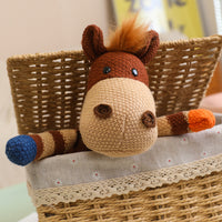 Knitted Animal Soothing Doll Plush Toy Deer Fawn Stuffed Animal for Kids Room Decor and Photo Props