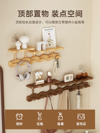 Wall Mounted Coat Rack with Hooks and Shelf, No-Drill Entryway Organizer for Clothes, Hats, and Accessories