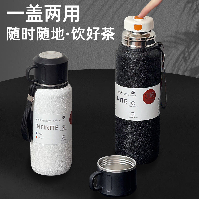 Large Capacity 316 Stainless Steel Insulated Water Bottle with Tea Infuser for Travel and Sports