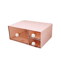 Clear Desktop Storage Box with Drawer, Large Capacity Organizer for Stationery, Cosmetics, and Books