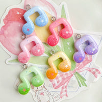 Macaron Musical Note Resin Charms for DIY Jewelry and Keychains