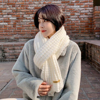 Knitted Solid Color Winter Scarf for Women and Students