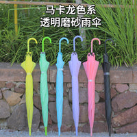 Transparent Semi-Automatic Long Handle Umbrella for Men and Women