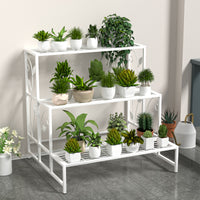 Multi-Tier Metal Plant Stand for Balcony & Living Room, Ladder-Style Flower Pot Holder for Indoor/Outdoor Plants