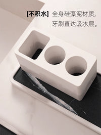 Diatomaceous Earth Absorbent Mat for Electric Toothbrush, Toothpaste, and Tumbler - Quick Dry Bathroom Counter Organizer Tray