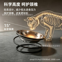Stainless Steel Pet Bowl with Non-Slip Stand, Detachable Cat Dog Food and Water Feeder