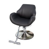 Hair Salon Barber Chair with Stainless Steel Armrests, Swivel, and Height Adjustment