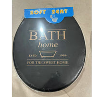 PVC Toilet Seat Cover, Soft Elongated Striped Toilet Lid with Printed Pattern