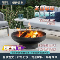 Mevira Outdoor Bioethanol Fireplace for Balcony & Patio Decor, Ambiance Flame Heater