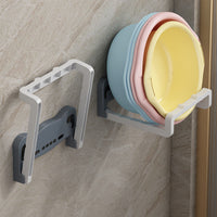 Foldable Wall-Mounted Basin Storage Rack for Bathroom