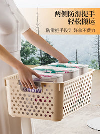 Household Plastic Storage Bins with Handles for Snacks, Toys, and Kitchen Organization