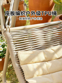 Outdoor Patio Swing Chair with Canopy, 2-Seater Garden Hammock Rocking Chair for Balcony Villa