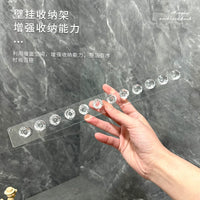 Acrylic Wall-Mounted Jewelry Organizer with Hooks for Necklaces and Bracelets