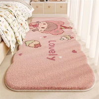 Cartoon Dog Birthday Fluffy Area Rug for Kids Room, Bedroom, Living Room - Machine Washable Faux Cashmere Floor Mat