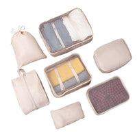 7-Piece Travel Organizer Set Foldable Luggage Packing Cubes for Clothes