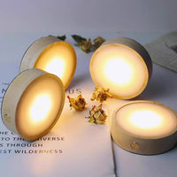 LED Luminous Coaster for Bar & Home, Cocktail & Wine Glass Base Light, Luxury Wooden Design