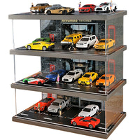 1/64 Scale Multi-Layer Acrylic Parking Garage Model Display Case for Toy Cars