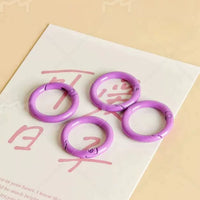 DIY Colorful Enamel Spring Snap Hook Round Key Ring Buckle for Jewelry Making 25mm