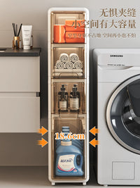 Slim Bathroom Storage Cabinet with Drawers - Waterproof Toilet Gap Organizer Shelf