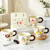Ins Style Ceramic Mug with Gift Box, Couple's Coffee Cup, Aesthetic Design for Women