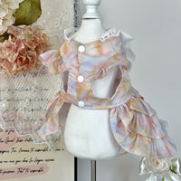 Pet Floral Oil Painting Style Puffy Dress for Cats and Dogs
