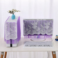 Lace Fabric Computer Monitor Dust Cover Set for All-in-One Desktop PCs, 17-23 Inch Universal