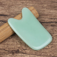 Jade Gua Sha Board for Face, Eye, Neck, and Body Massage - Thickened Concave Design