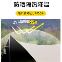 Outdoor Camping Tarp with UV Protection and Sunshade, Six-Layer Black Glue Coating