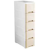Slim Gap Storage Cabinet with Drawers, Multi-layer Plastic Organizer for Bathroom Kitchen Narrow Spaces