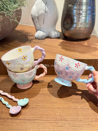 Embossed Butterfly Ceramic Mug with Spoon, Large Capacity Underglaze Coffee Tea Cup, Breakfast Milk Mug for Women