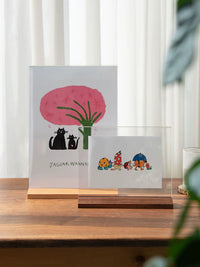 Solid Wood Acrylic Photo Frame Double-Sided Transparent Display for 6-inch, 8-inch, A4 Photos