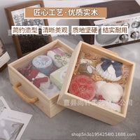 Wooden Acrylic Transparent Handheld Gift Box for Wedding, Birthday, and Business Events - Vintage Style