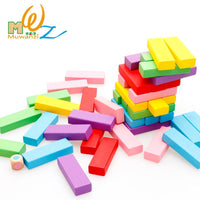 Wooden Stacking Blocks Jenga Game for Kids, Colorful Educational Balance Toy