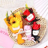 Artificial Sunflower and Rose Soap Flower Bouquet for Valentine's Day and Gifts
