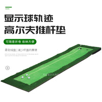 Golf Putting Mat Indoor Outdoor Practice Aid with Ball Trajectory Display