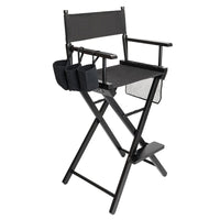 Solid Wood Portable Director's Chair with Canvas Seat for Outdoor, Makeup, or Display