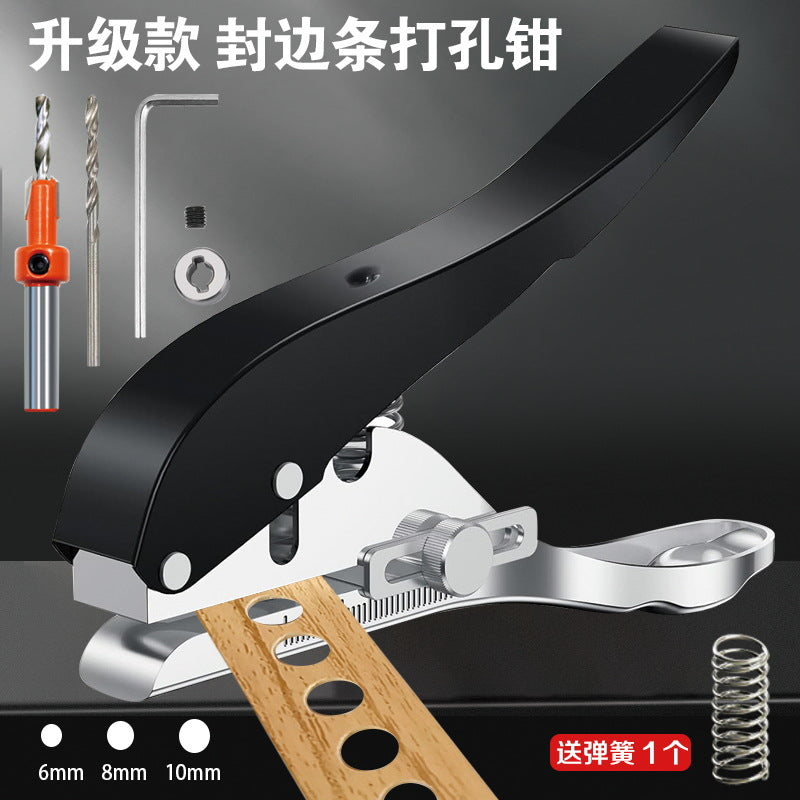 Edge Banding Hole Punch Pliers for Woodworking, Single Round Hole Puncher for Ecological Boards