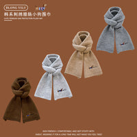 Korean Style Embroidered Dog Knitted Scarf for Women, Autumn/Winter Warm & Cold-Proof