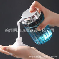 Refillable Glass Pump Bottle for Liquid Soap, Shampoo, Lotion, and Mouthwash - Portable Dispenser