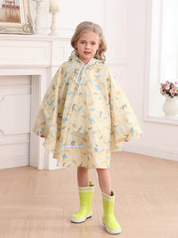 Kids' Japanese Style Lightweight Rain Poncho for Boys and Girls, School Children Raincoat